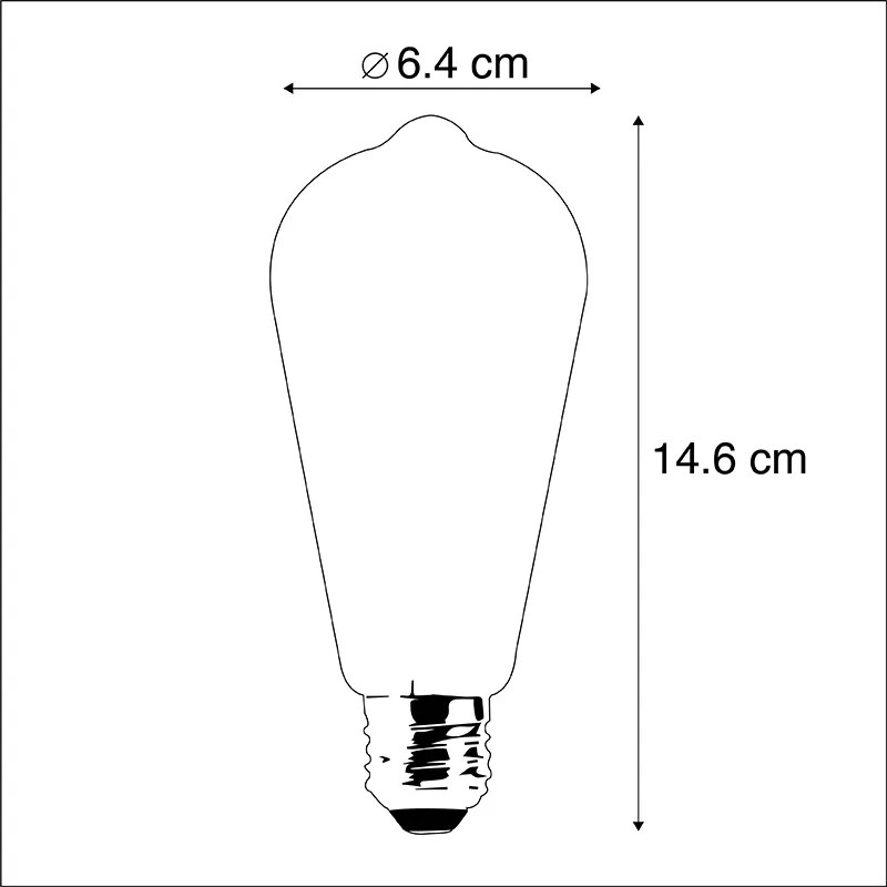 Żarówka LED E27 ST64 Dim to Warm Złota 8W 806lm 2000-2700K