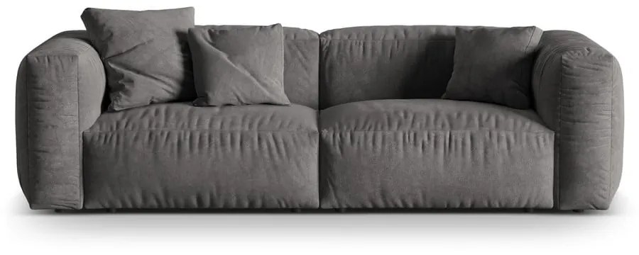 Szara aksamitna sofa modułowa 240 cm Martina – Micadoni