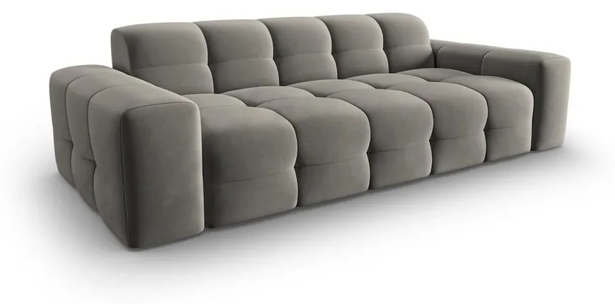 Szara aksamitna sofa 222 cm Kendal – Micadoni Home