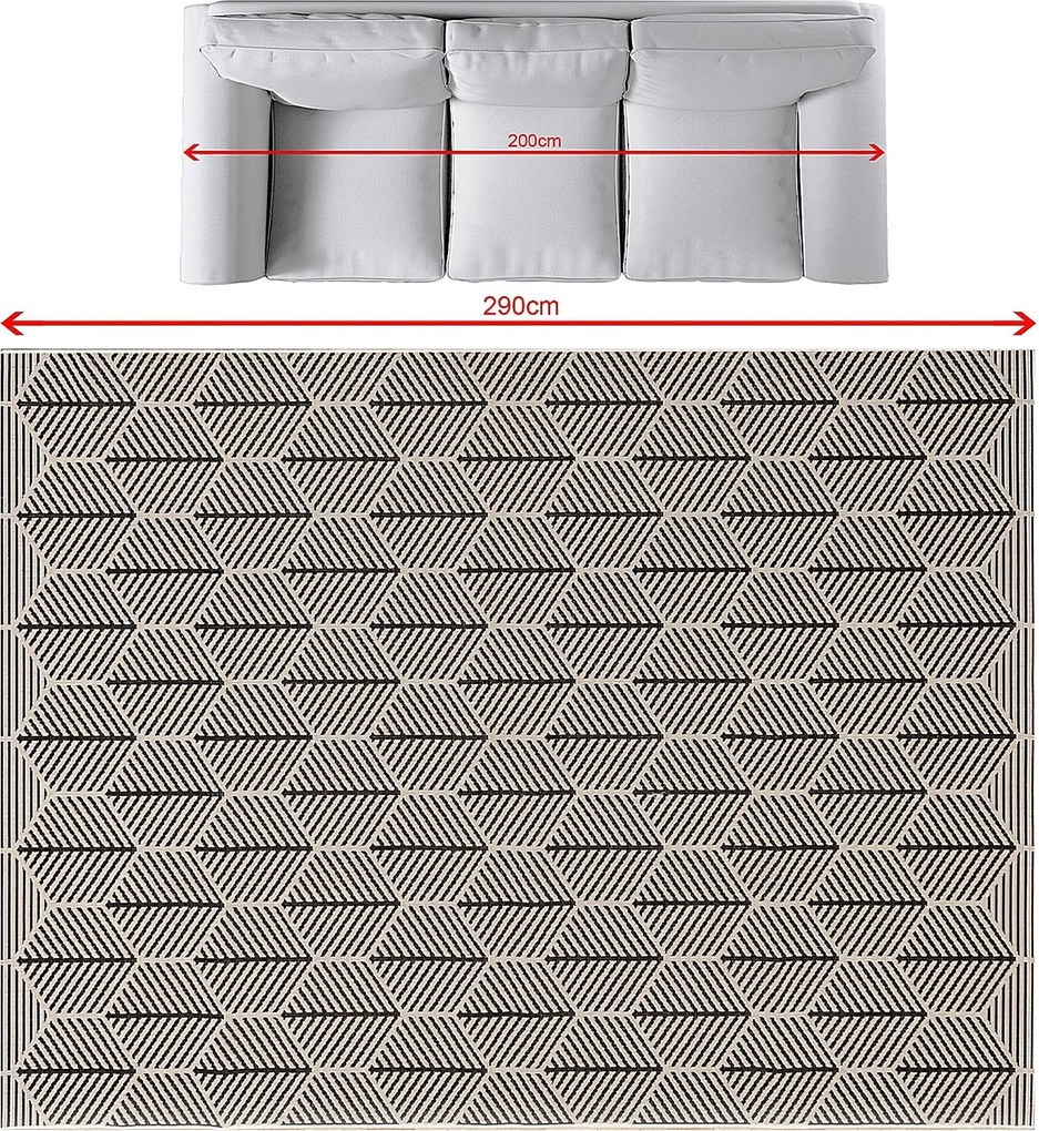 Dywan Cottage black/beige 200x290cm