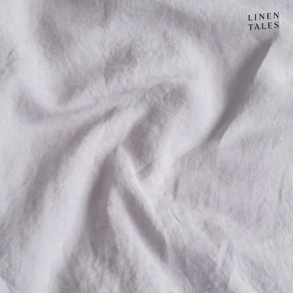 Jasnoszare lniane prześcieradło z gumką 140x200 cm Light Grey – Linen Tales