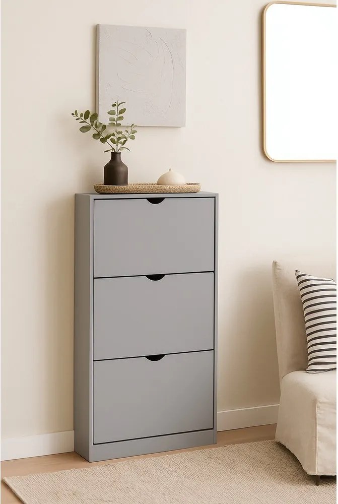 Szara uchylna szafka na buty 60x118x24 cm Stelo – Bonami Essentials