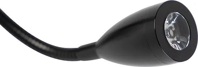 Lampa ścienna czarna z elastycznym ramieniem i pomarańczowym kloszem ze złotym wnętrzem 18 cm - Brescia Combi