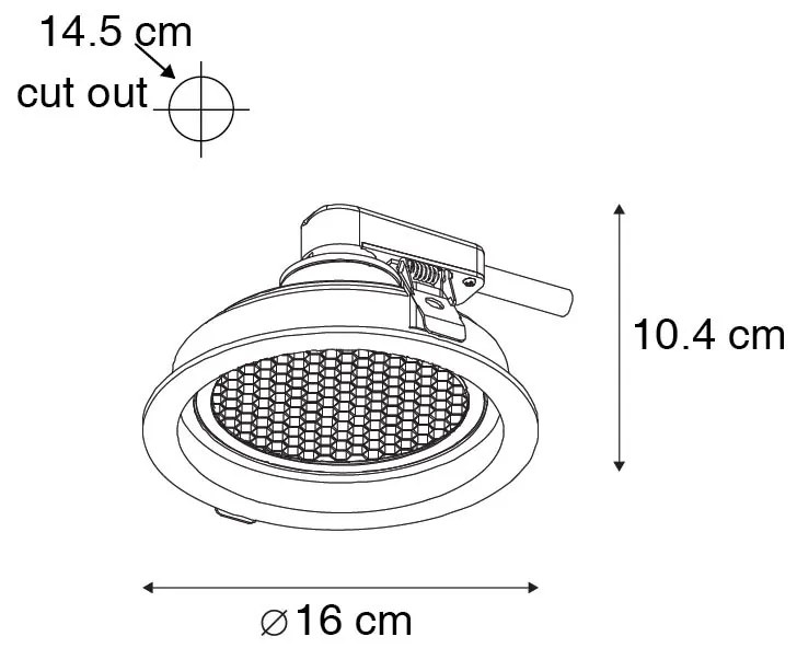 Nowoczesny reflektor wpuszczany biały regulowany - Coop 111 Honey