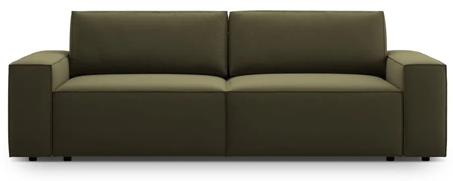 Zielona aksamitna rozkładana/ze schowkiem sofa 247 cm Jodie – Micadoni