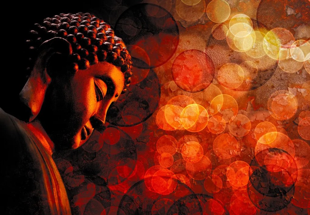 Fototapeta - Budda w odcieniach czerwieni (196x136 cm)