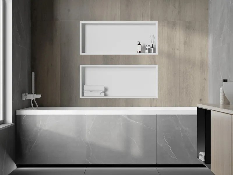 Mexen X-Wall-R półka wnękowa z kołnierzem 75 x 30 cm, biała - 1920753010