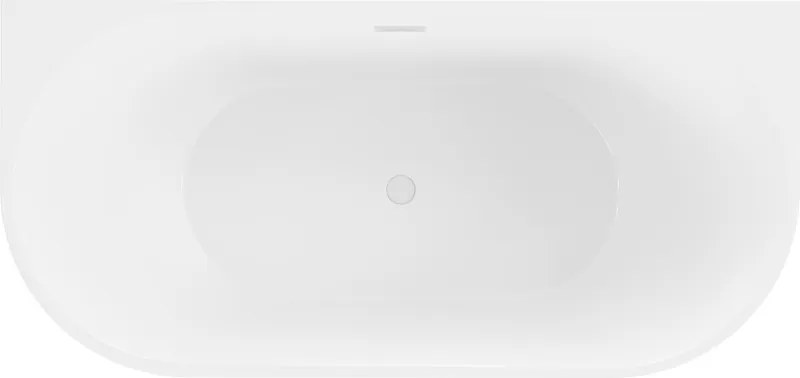 Mexen Oval wanna wolnostojąca przyścienna 160 x 80 cm, biała, przelew biały - 52671608000-20