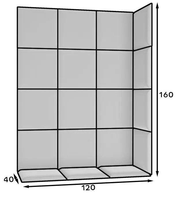 Zestaw 19 paneli tapicerowanych QUADRATTA 120x160 beżowy ELTAP