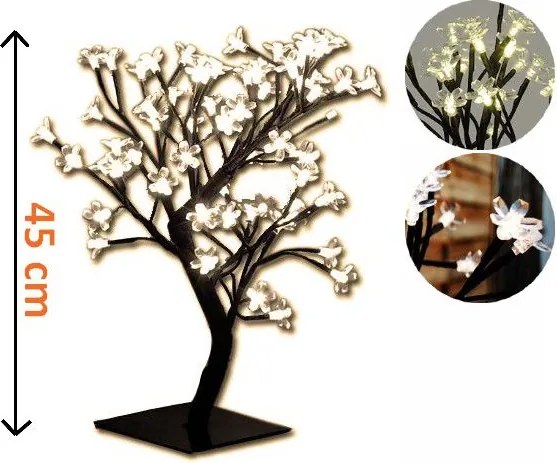 Dekoracyjne LED drzewo z kwiatami, ciepły biały
