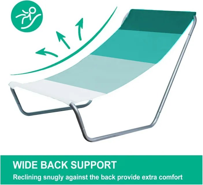 Składany leżak plażowy SAND, zielone paski
