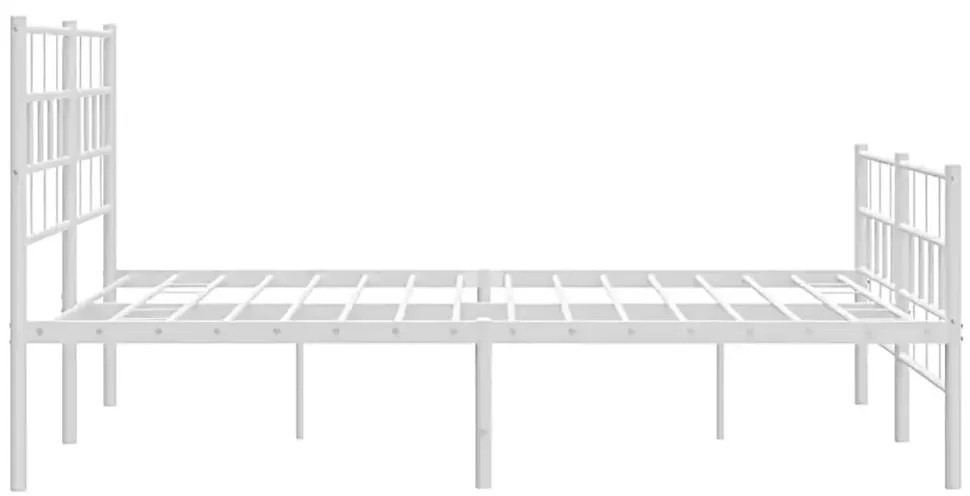 Białe podwójne metalowe łóżko 140x200 - Aretuza