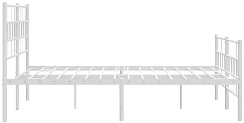 Białe podwójne metalowe łóżko 140x200 R0-A64