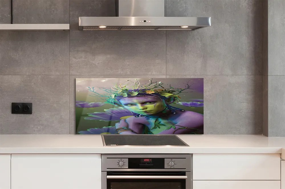 Szkło do Kuchni na Ścianę Elfia Pani wśród Kwiatów