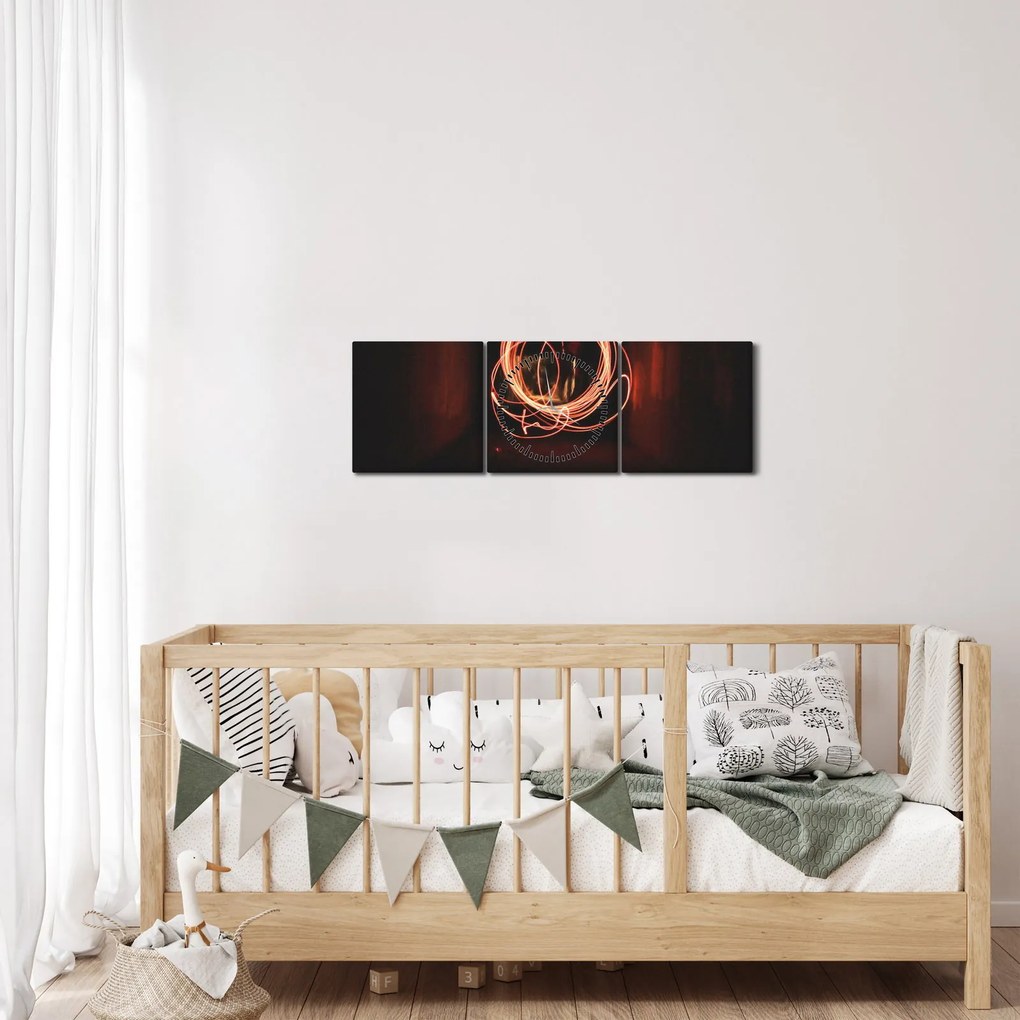 Obraz - linie w tunelu (z zegarem) (90x30 cm)
