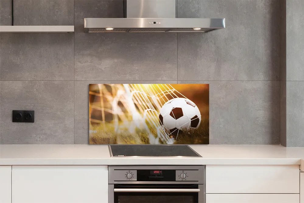Szklany Panel Futbol na Żółtym Tle