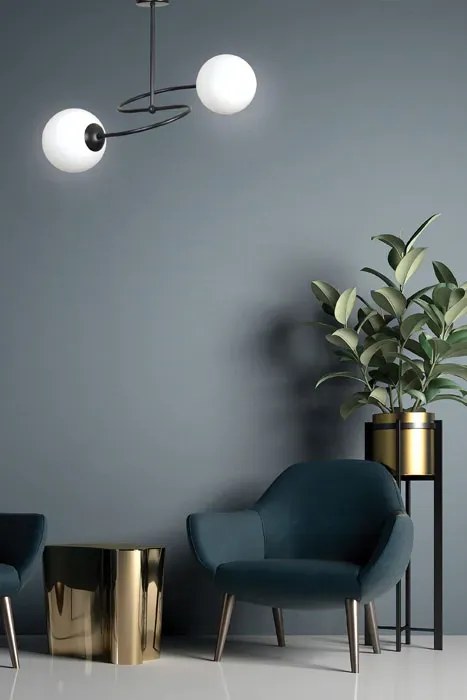 Biała metalowa lampa wisząca - D099-Eyo