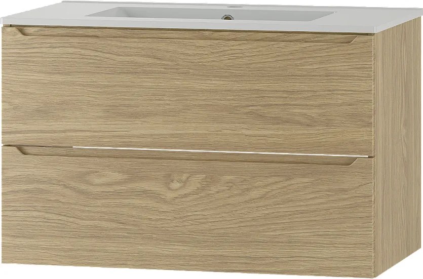 Zestaw do Łazienki 80cm Szafka z Umywalką  Dąb Olejowany Etna