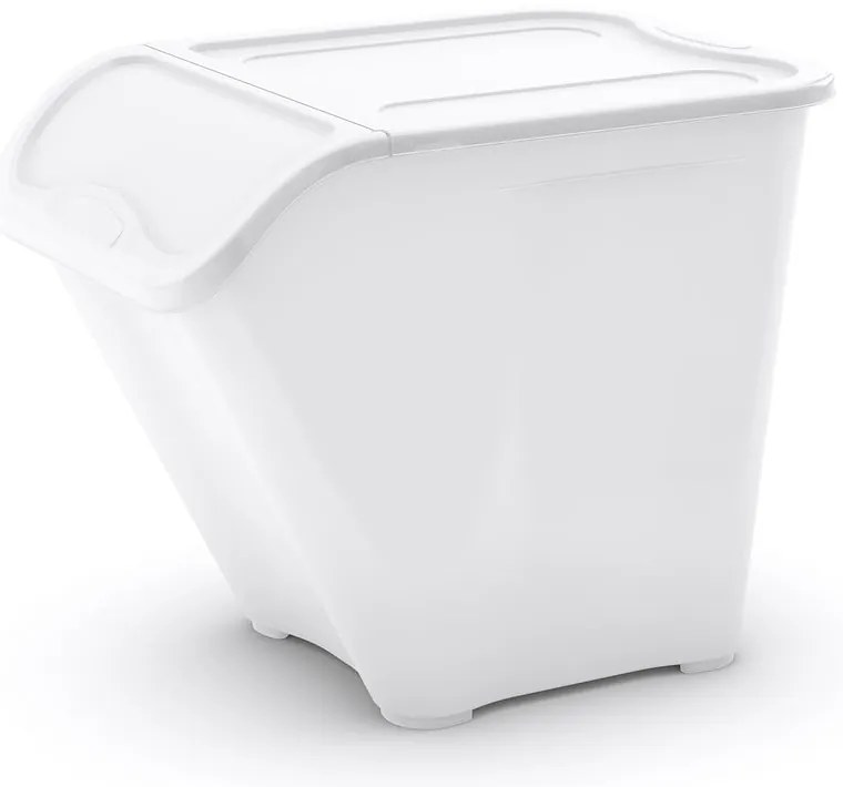 Biały plastikowy pojemnik z pokrywką 55x39x46 cm All In Box – KIS