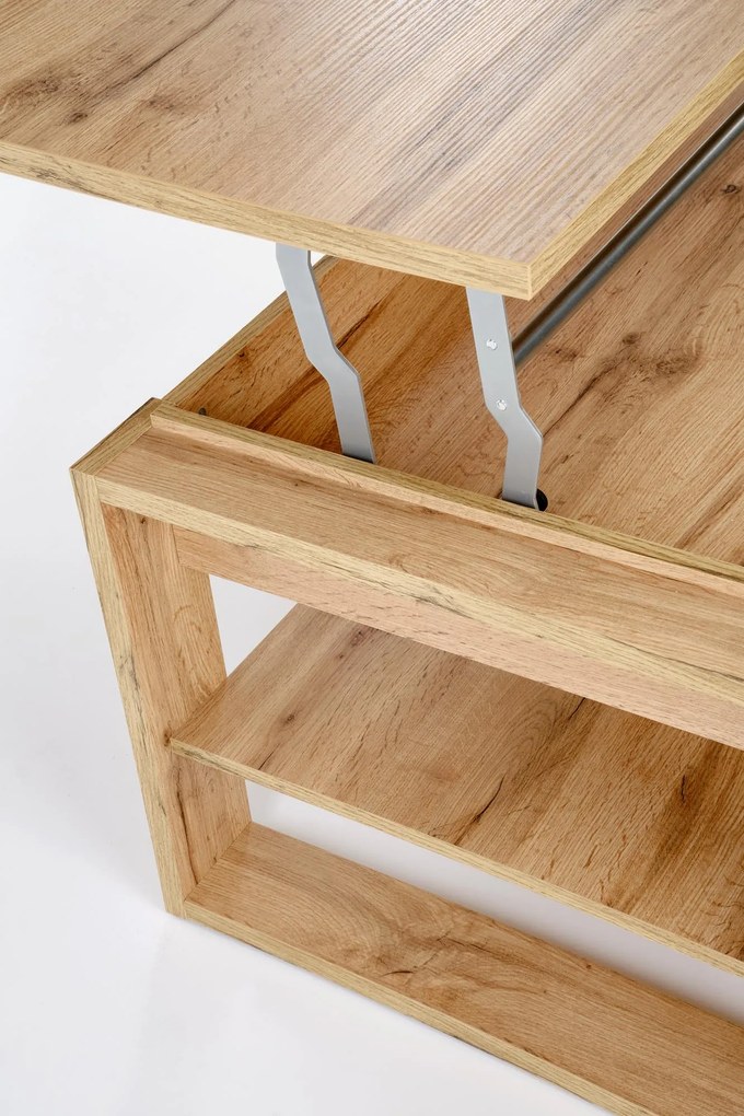 Rozkładany ławo-stół, podnoszony blat, dąb artisan 120/65-92/50-72 cm BETTY
