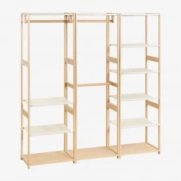Deneb Bamboo 3-częściowa Otwarta Szafa Modułowa Z Półkami I Wieszakiem Na Ubrania Miel - Sklum