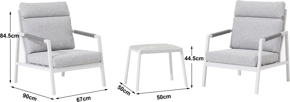 Doppler HARWEY ogrodowy zestaw wypoczynkowy 2+1