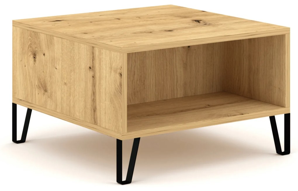 Ława Kwadratowa z Półką BACARDI 60 cm Dąb artisan Do Salonu Nowoczesna