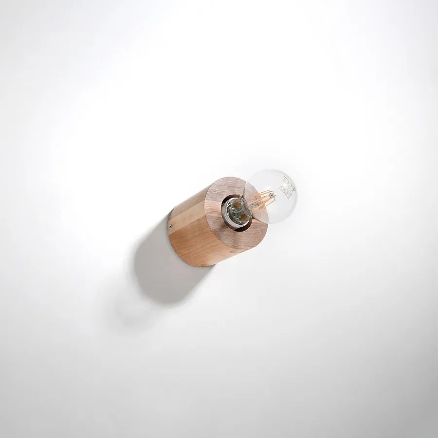 Kinkiety skandynawski Nalvado, drewno - 1 źródło światła 4000K - L.10 x H.10 cm - naturalne drewno