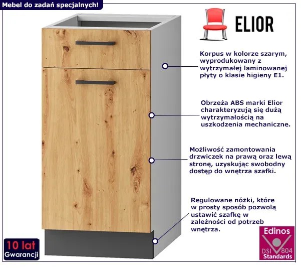 Dolna szafka kuchenna z szufladą dąb artisan A3-B19