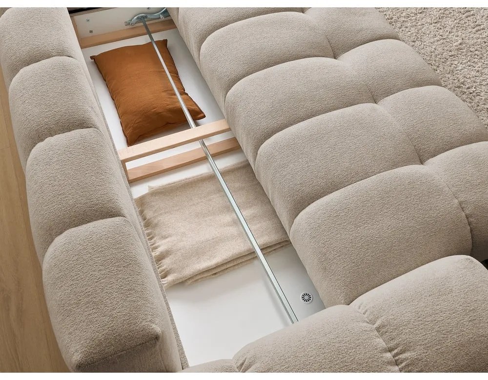 Szarobrązowa sofa z tkaniny szenilowej 278 cm Everest – Bobochic Paris