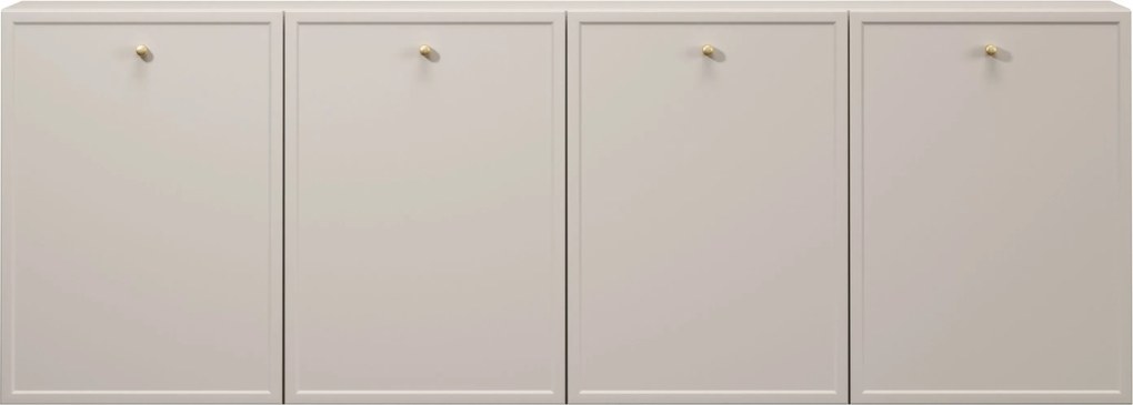 Komoda wisząca Lorini 200 cm czterodrzwiowa - kaszmir / złote uchwyty