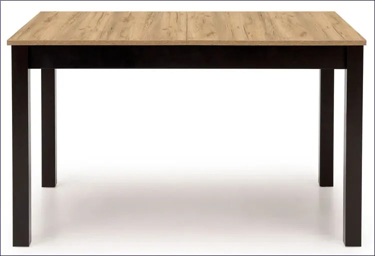 Prostokątny stół rozkładany loft dąb craft złoty + czarny B3-N76