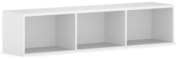 Biblioteka INTEGRO z półkami, niższa, 465 x 1750 x 400 mm, 3 półki, biały