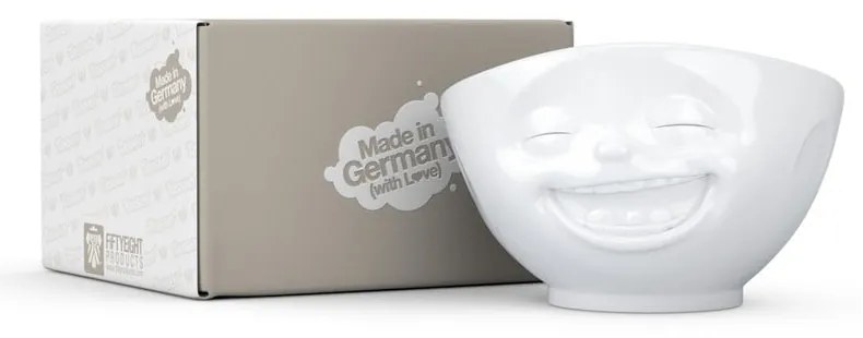 Biała porcelanowa uśmiechnięta miska 58products