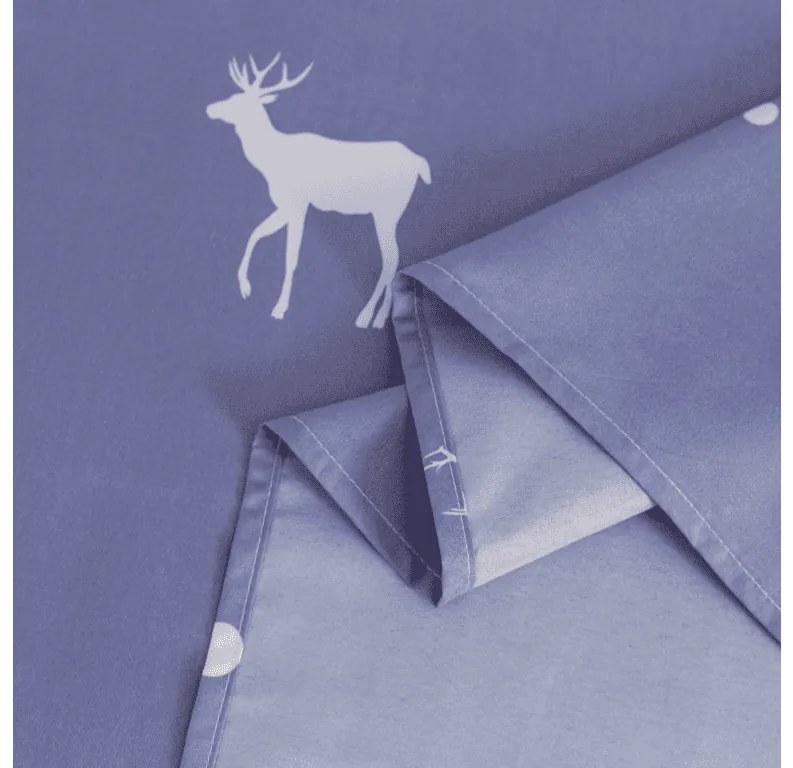 PrzytulneMieszkanie.pl Prześcieradło i poszewka na poduszkę DEER AND TREE Rozmiar: 2 szt. 50 x 70 cm | 200 x 240 cm