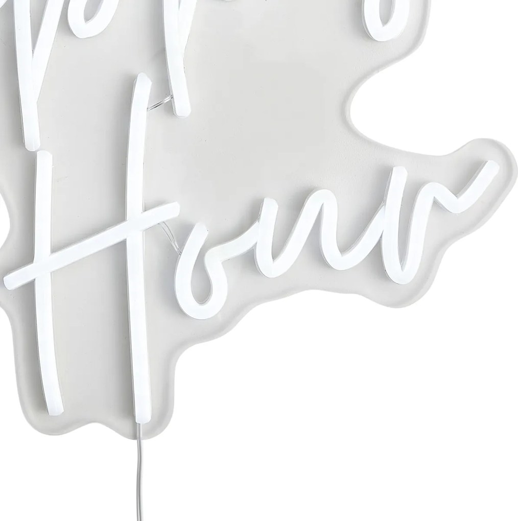 Neonowa lampa ścienna biała z LED - Happy Hour
