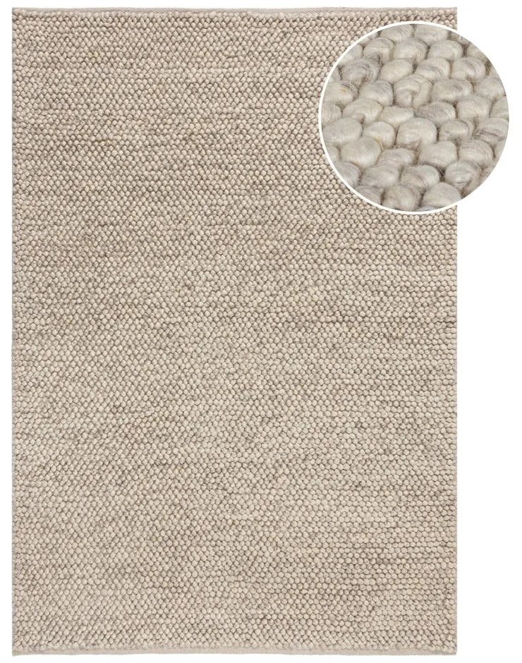 Jasnoszary dywan z mieszanki wełny tkany ręcznie 80x150 cm Minerals – Flair Rugs