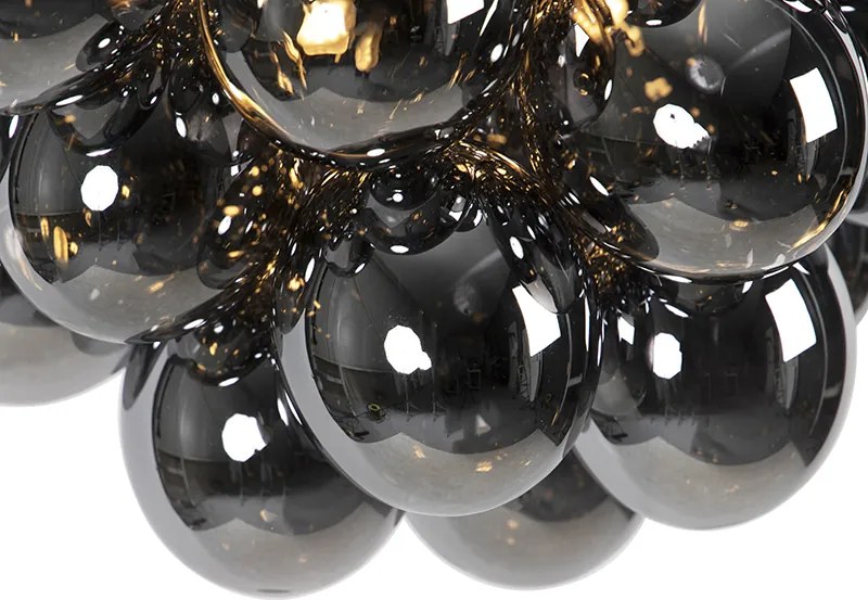 Inteligentna lampa wisząca czarna z przydymionym szkłem, 8-punktowa, okrągła, z Zigbee G9 - Uvas