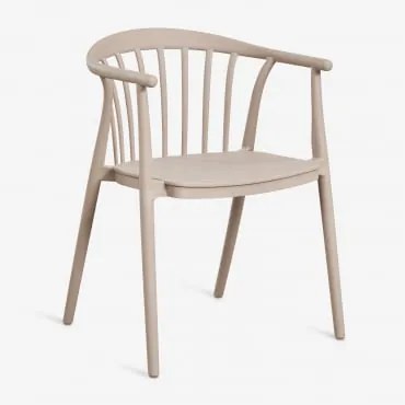 Sztaplowane Krzesło Do Jadalni Z Podłokietnikami Z Polipropylenu Ivor Moka Brown - Sklum