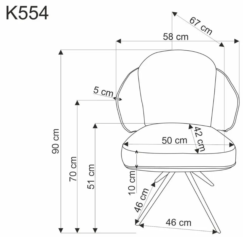 Krzesło tapicerowane K554 brązowe/beżowe obracane HALMAR