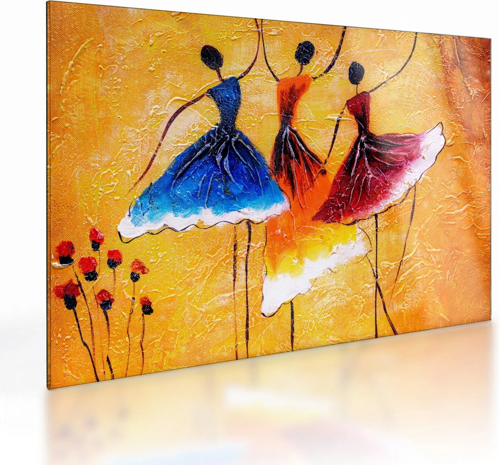 Obraz na szkle - Obraz na szkle olejny, baletki (70x50 cm)
