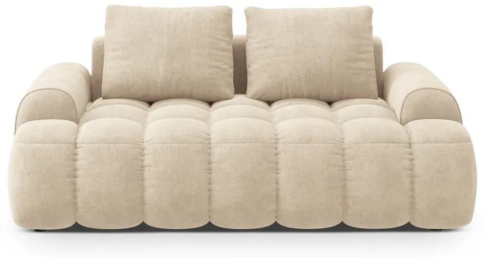 Beżowa aksamitna sofa 175 cm Linz – Cosmopolitan Design