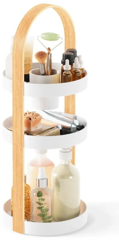 Biało-naturalny drewniany organizer łazienkowy Bellwood – Umbra
