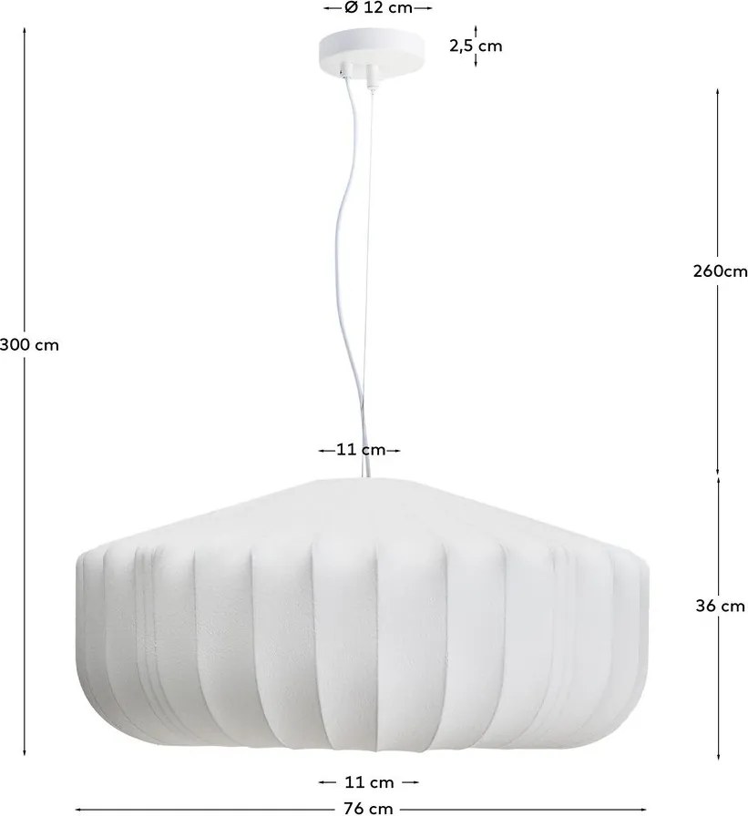 Biała lampa sufitowa z tekstylnym kloszem ø 76 cm Somar – Kave Home