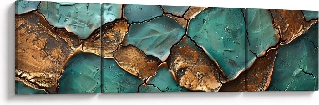 Obraz - Zielono-złoty obraz (170x50 cm)