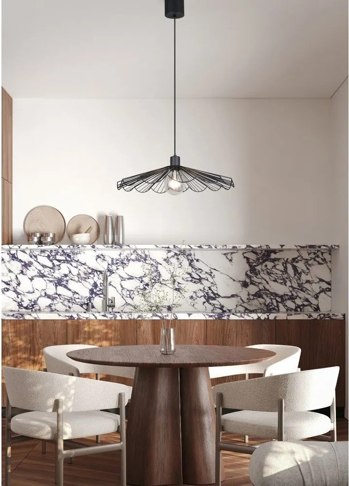 Czarna metalowa lampa wisząca z metalowym kloszem ø 50 cm Margarita – Reality