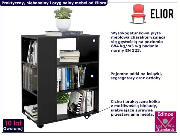 Czarny kontenerek biurowy - Vago 3X