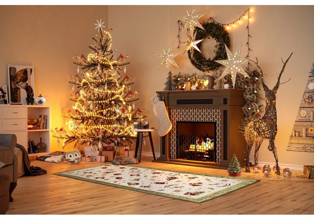 Zielony chodnik z mieszanki bawełny ze świątecznym motywem 80x200 cm Toy's Delight Green Christmas – Villeroy&amp;Boch
