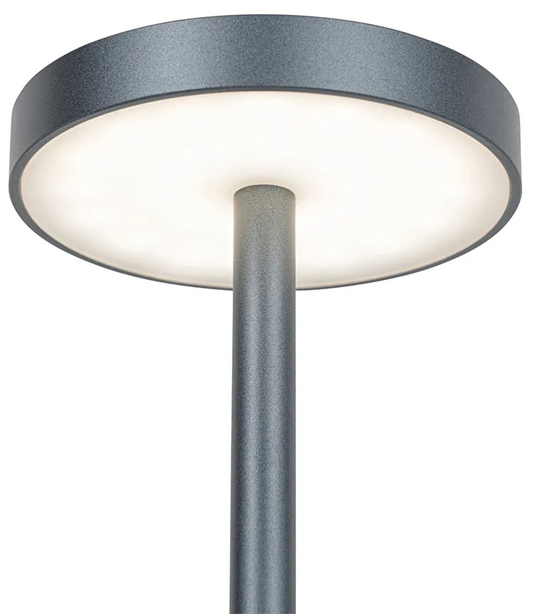 Zewnetrzna Zestaw 2 lamp stołowych zewnętrznych szarych ze ściemniaczem, akumulatorowe - DupontDesignerski Oswietlenie zewnetrzne