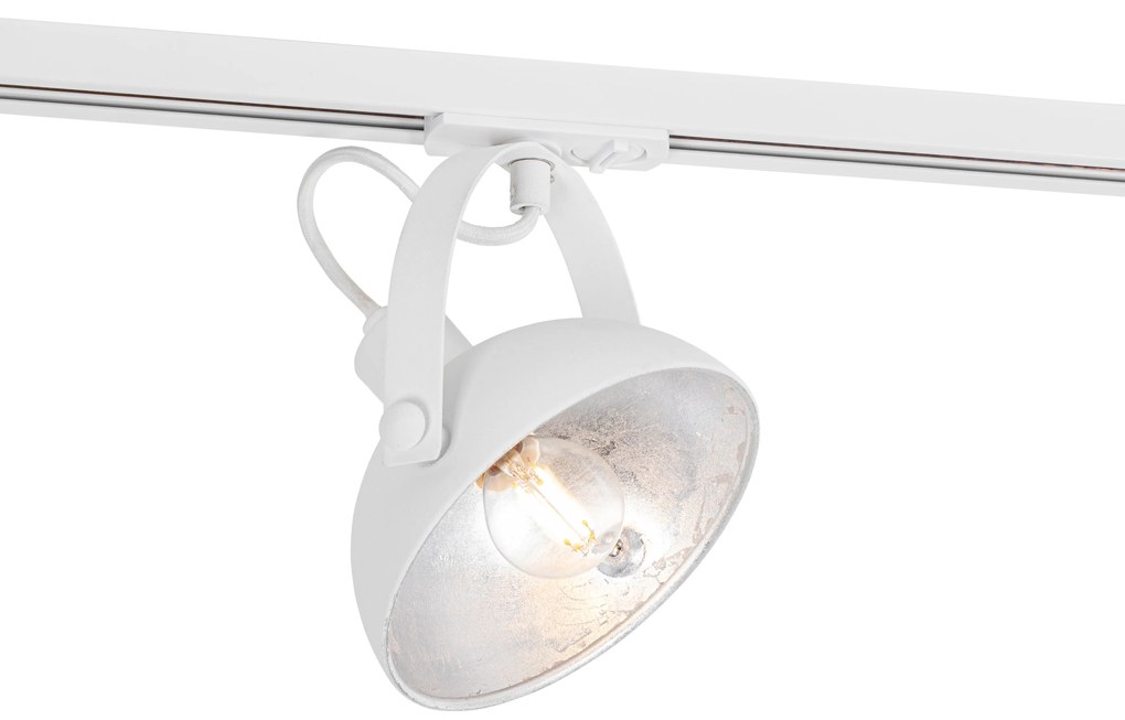 Industrialny reflektor szynowy biały z srebrnym wnętrzem - Magnax